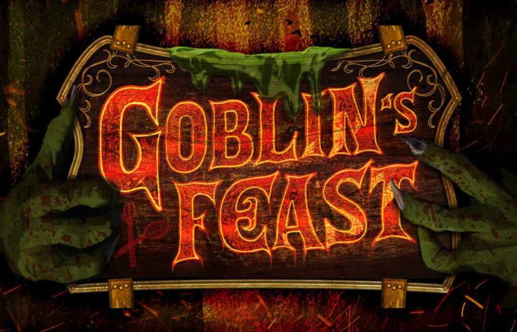 Anúncio da Goblin's Feast, uma das casas da Halloween Horror NIghts 2024.